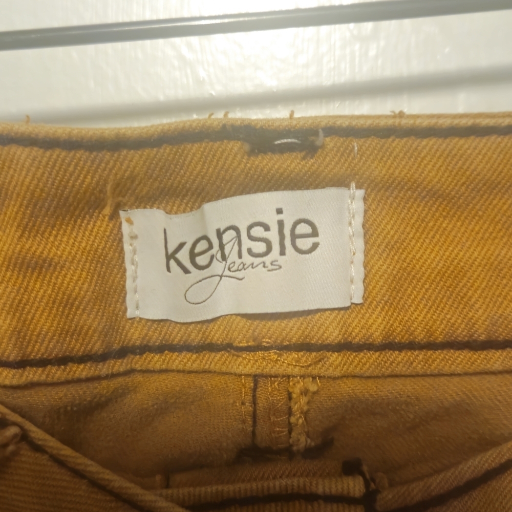 Kensie Tan Button-Front Mini Skirt - Picture 3 of 4